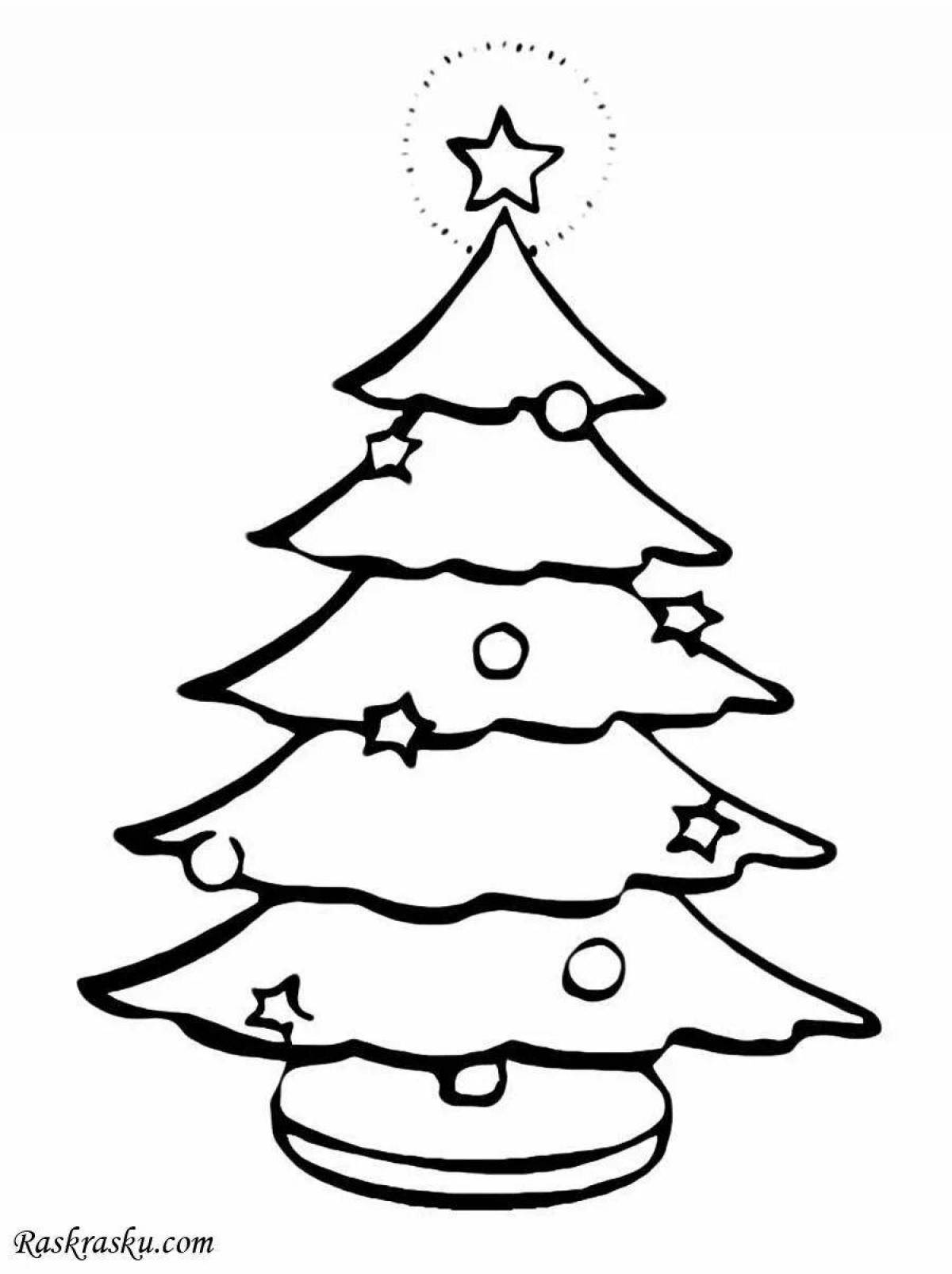 Drawing of a radiant Christmas tree