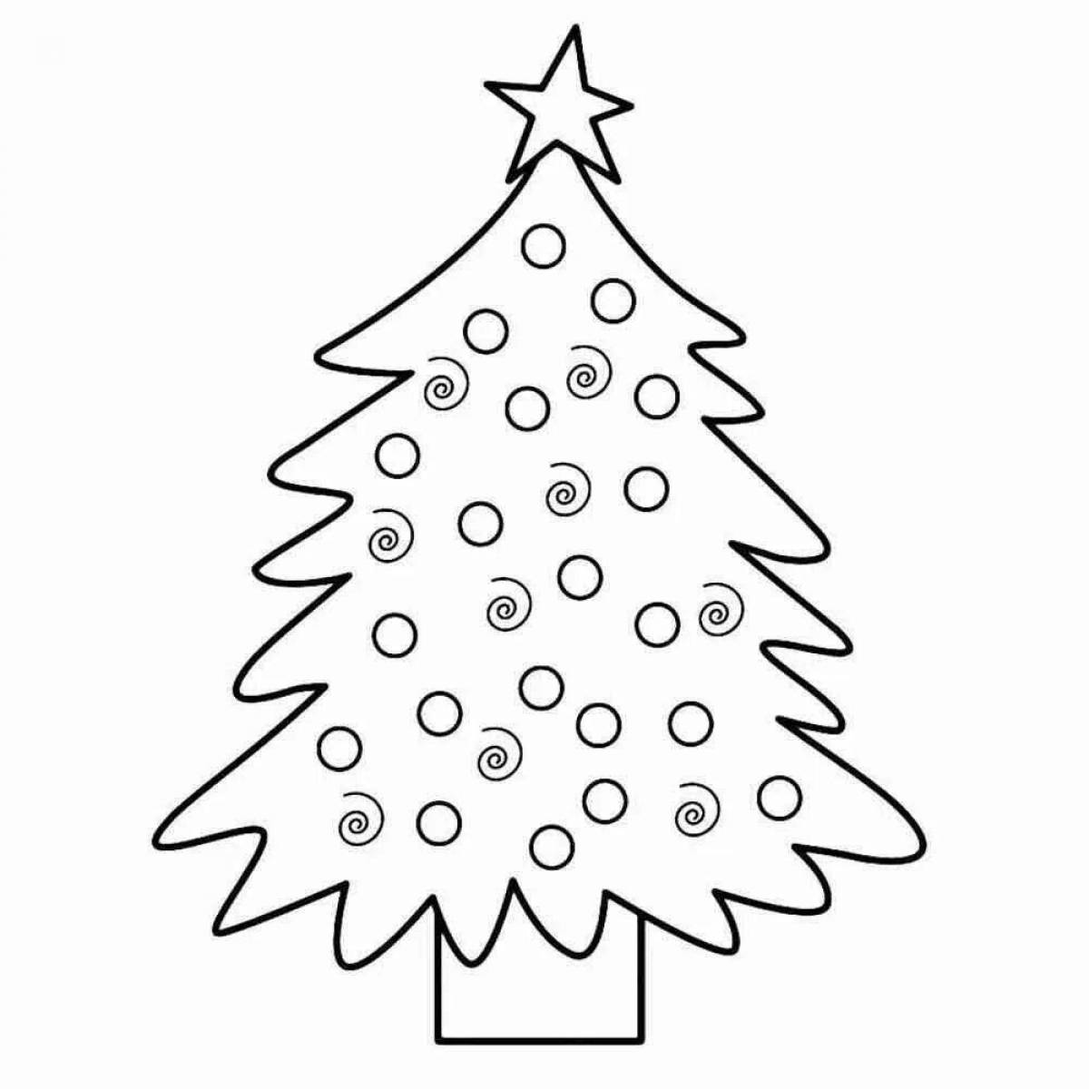 Bright drawing of a Christmas tree