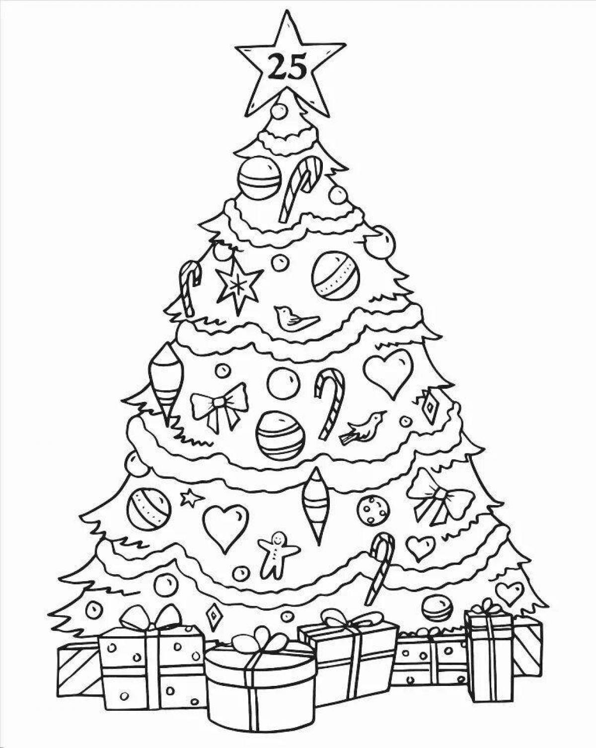 Dazzling drawing of a Christmas tree