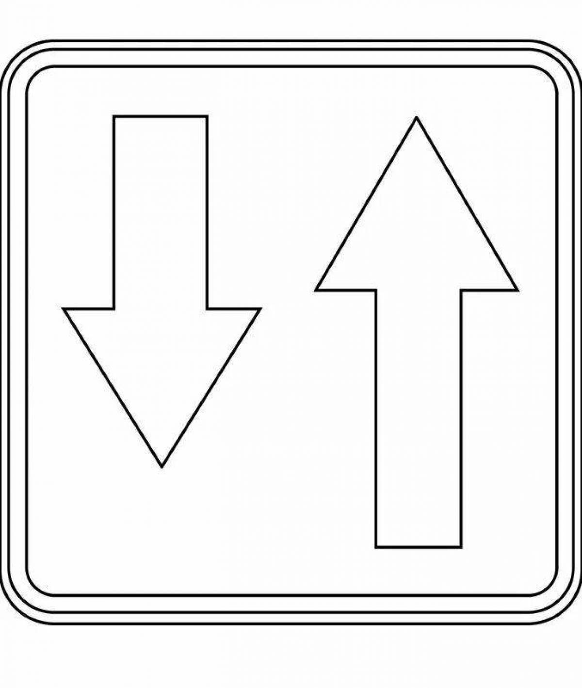 Animated traffic signs coloring pages