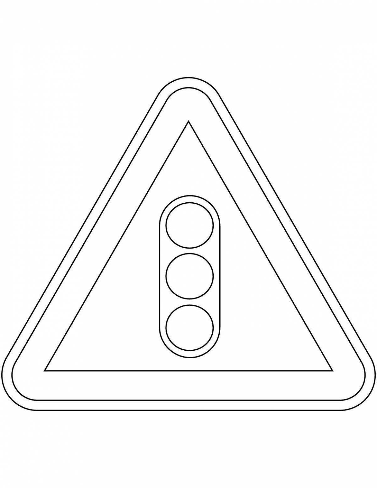 Traffic signs coloring page