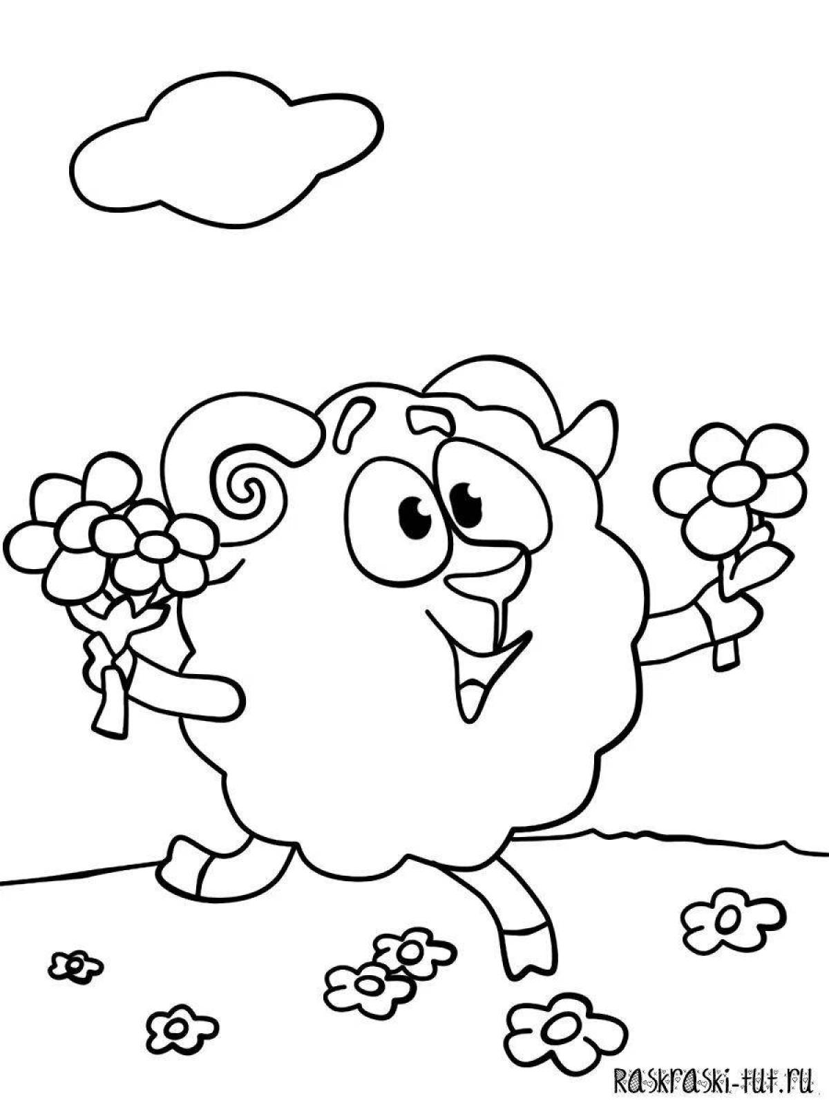 Sparkling coloring barash smeshariki