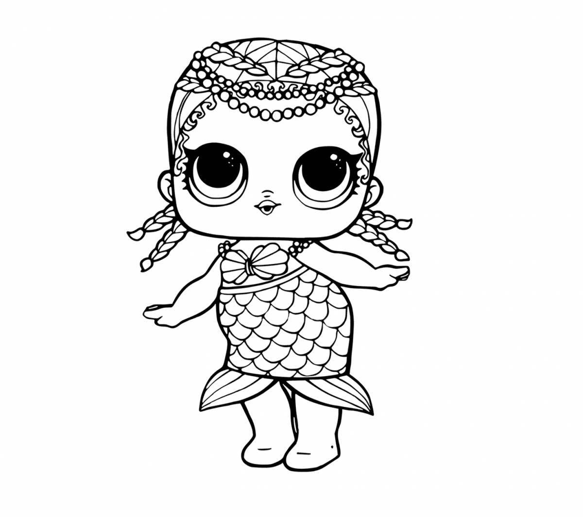Colorful low doll coloring page