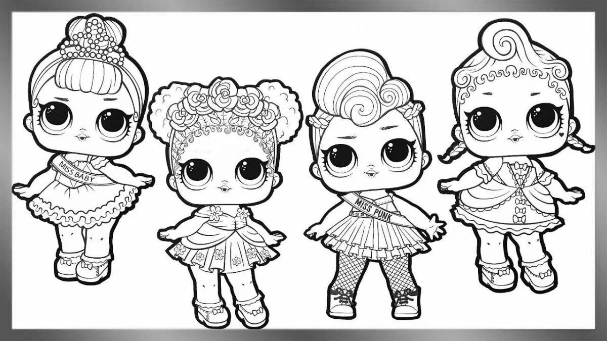 Adorable short doll coloring page