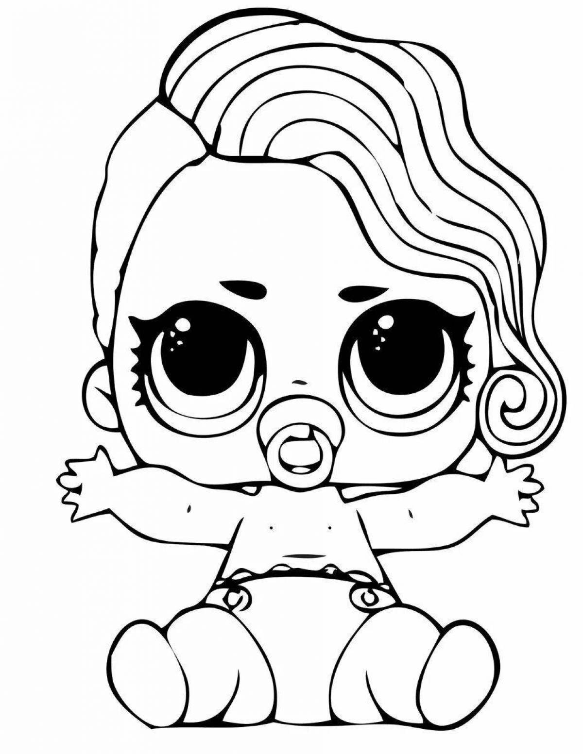 Low doll colorful coloring page