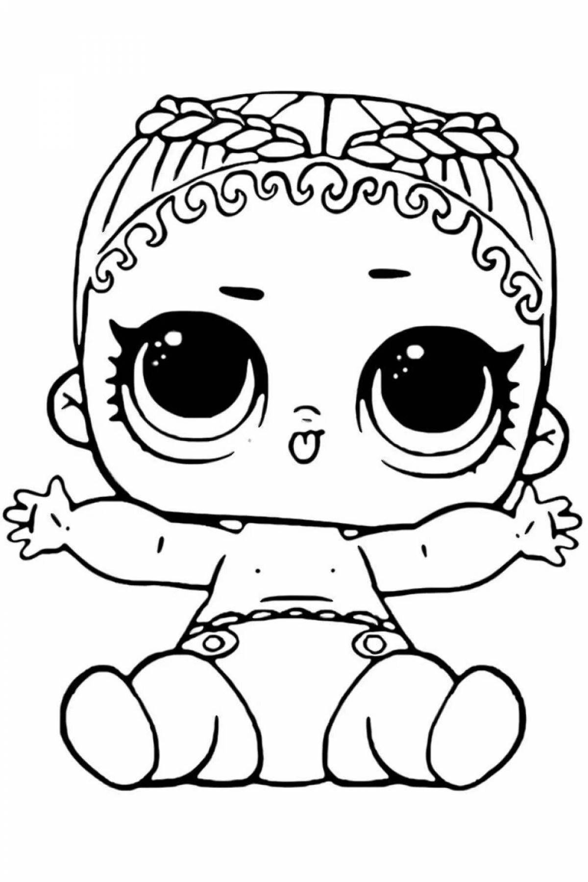 Coloring book bold short doll