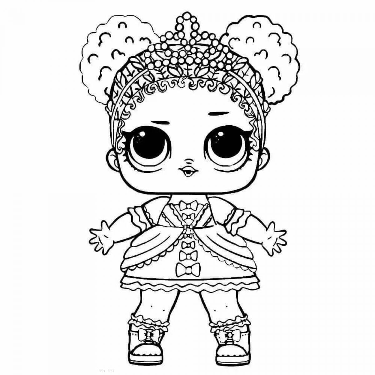 Unique short doll coloring page