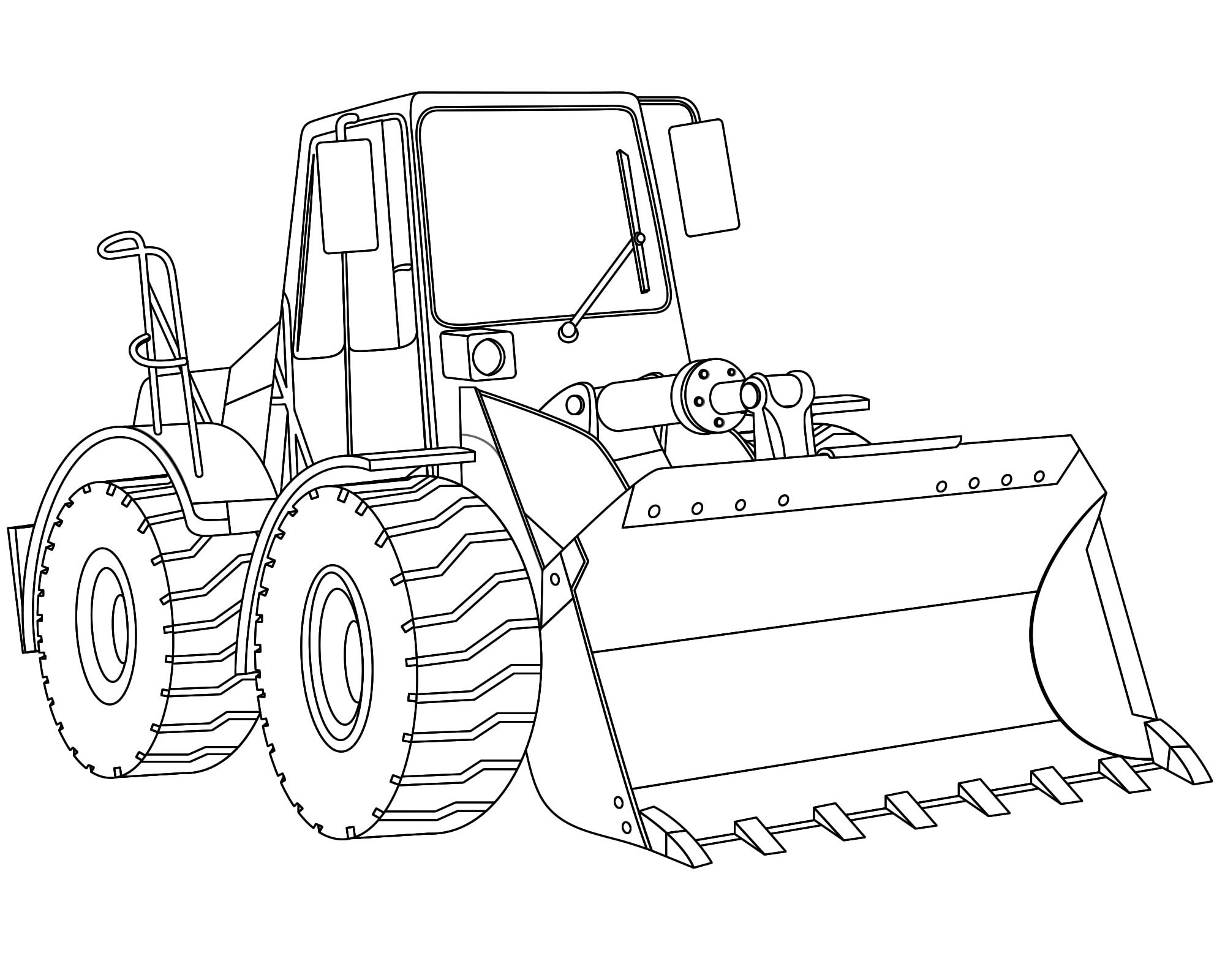 Shiny tractor with shiny concrete bucket