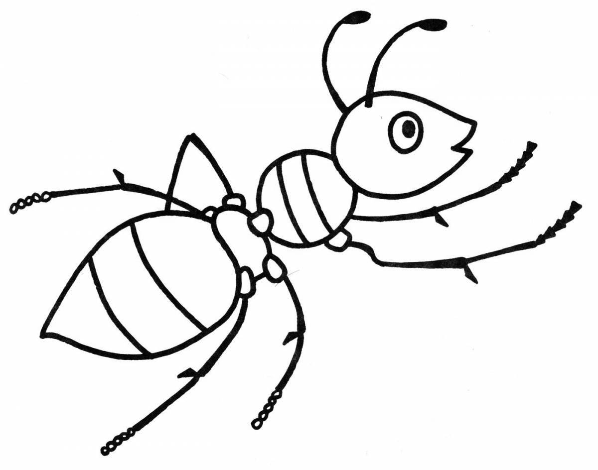 Adorable ant coloring book for kids