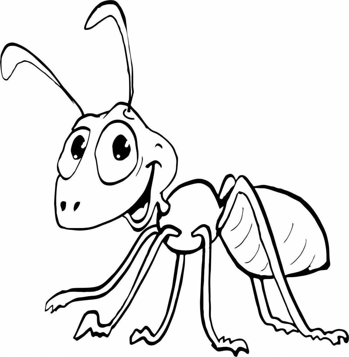Exciting ant coloring book for kids