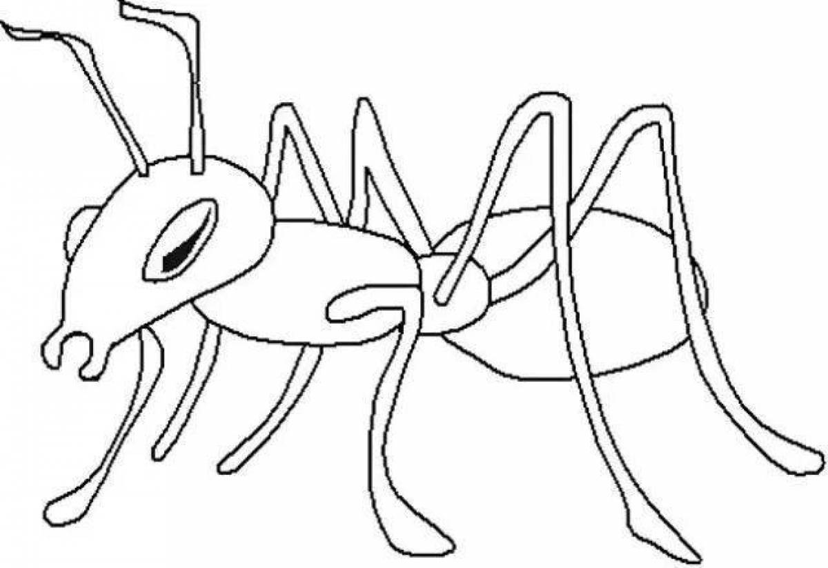 Креативная раскраска муравей для детей