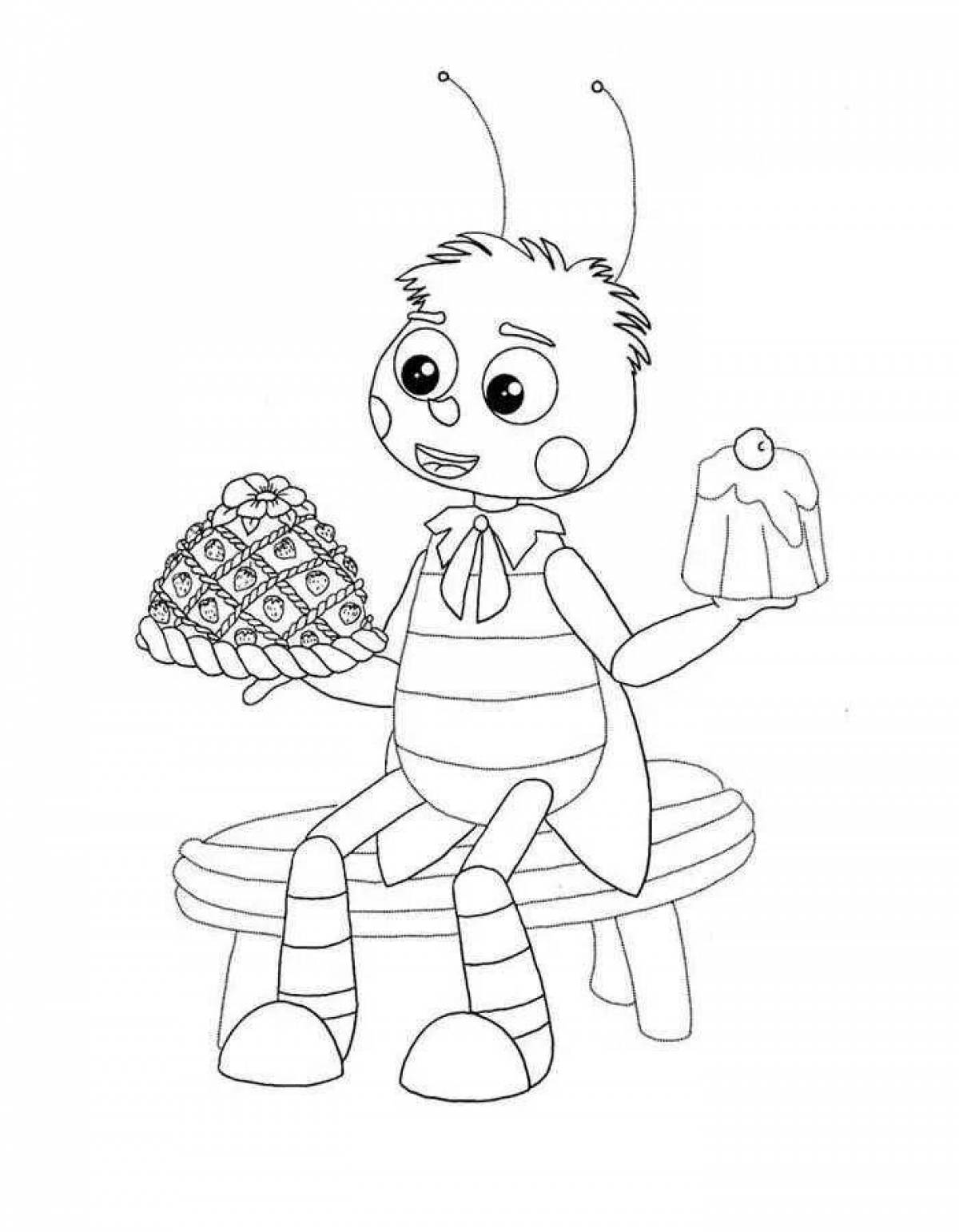 Funny luntik and kuzya coloring book