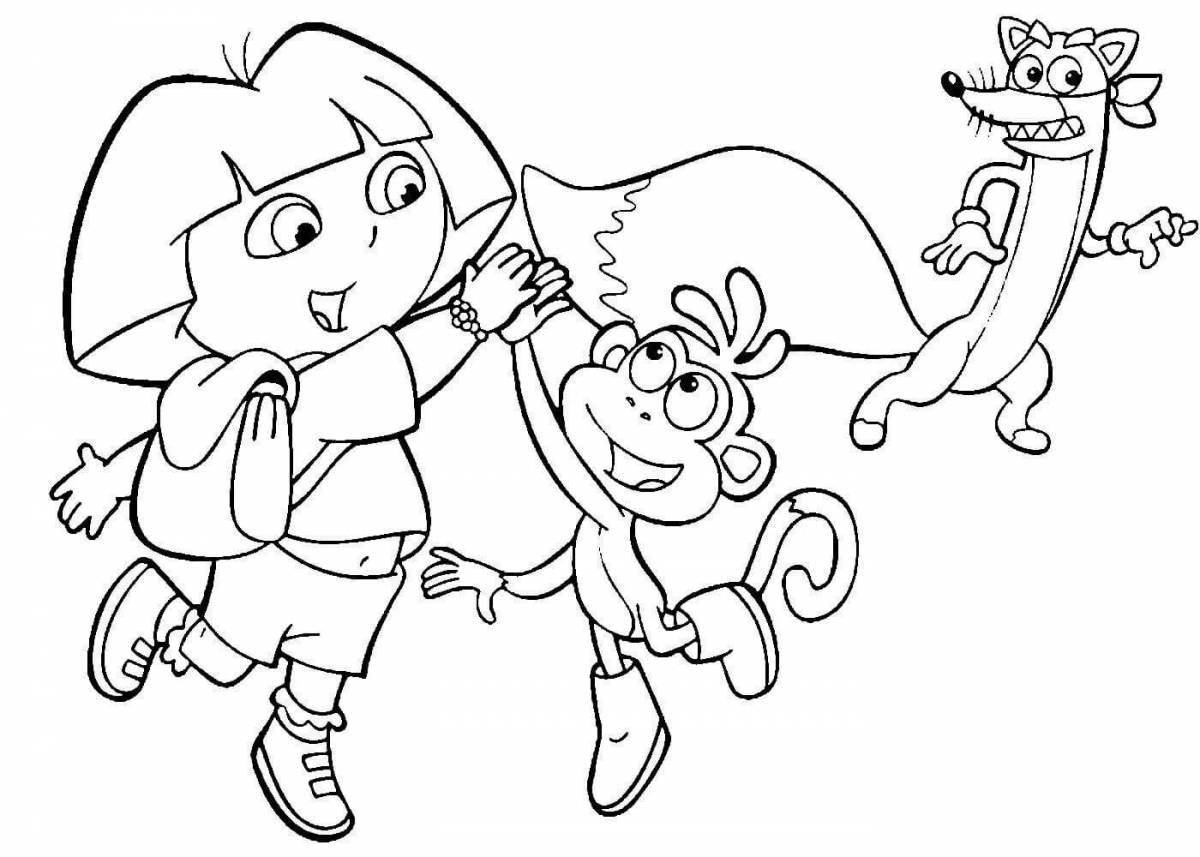 Милая мультяшная раскраска для детей