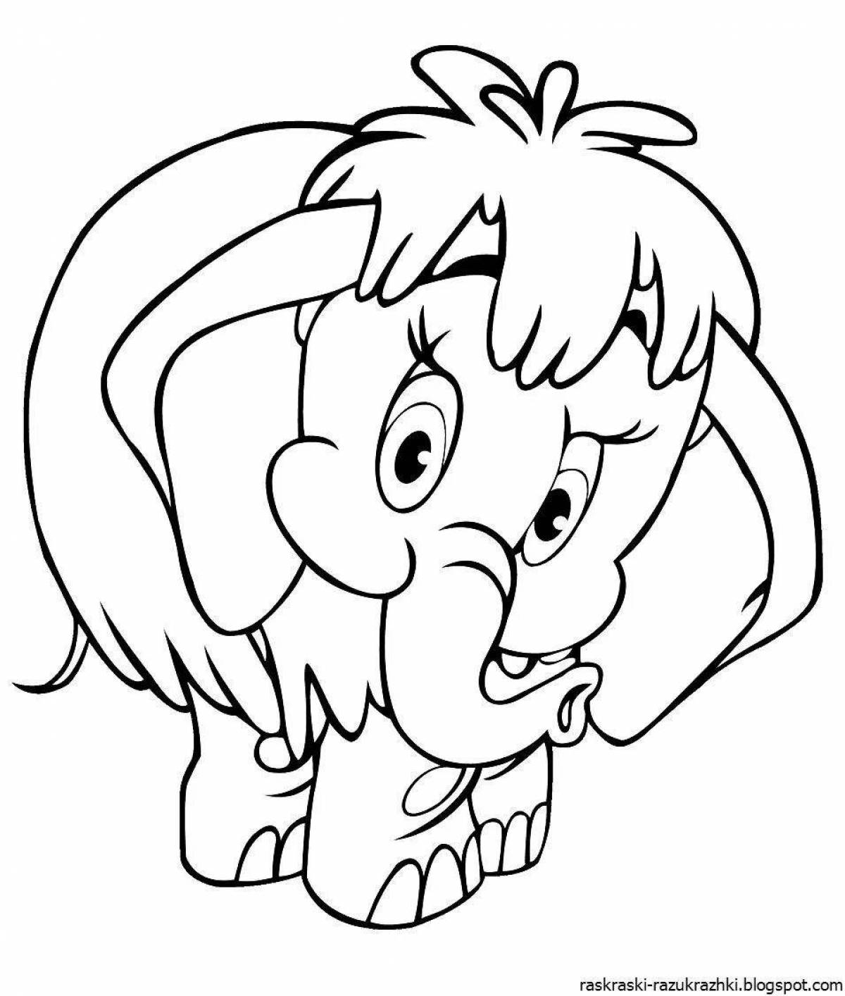 Цветная веселая мультяшная раскраска для детей