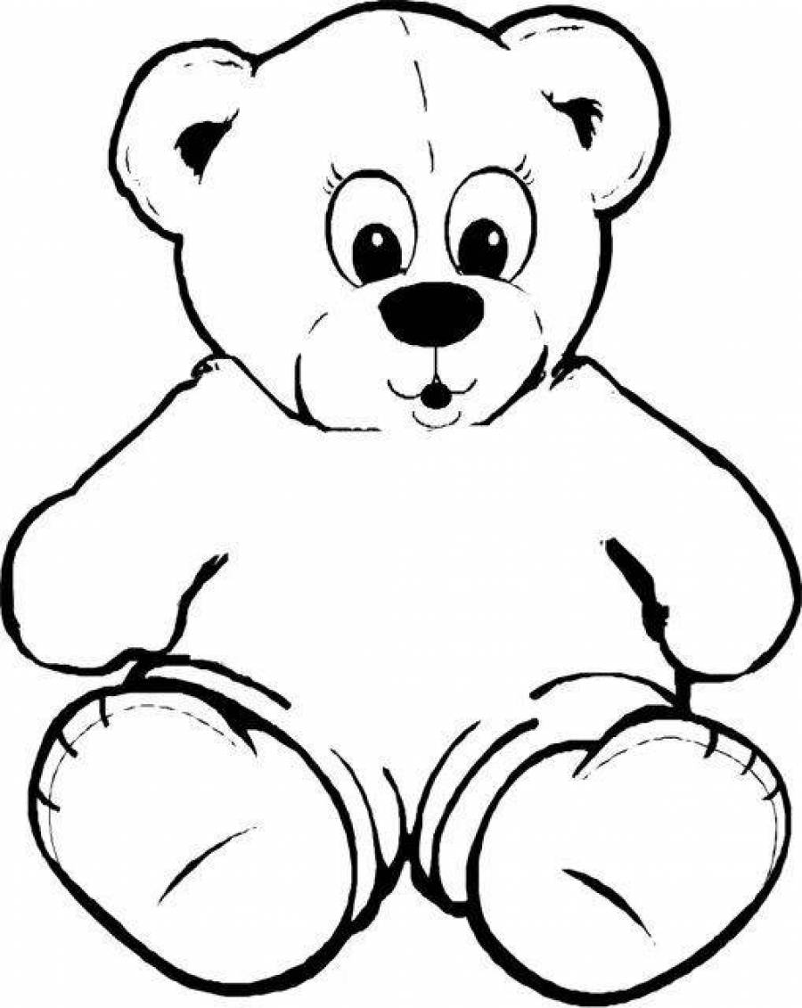 Сердитый Медвежонок раскраска для детей