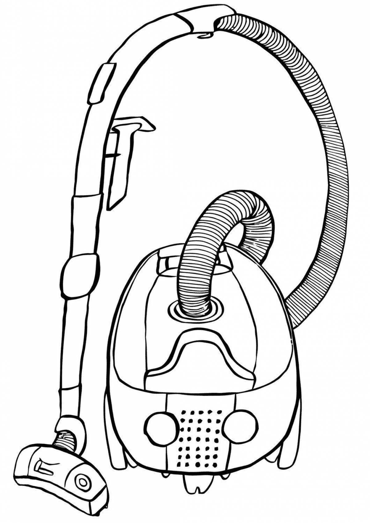 Пылесос картинка для детей черно белая