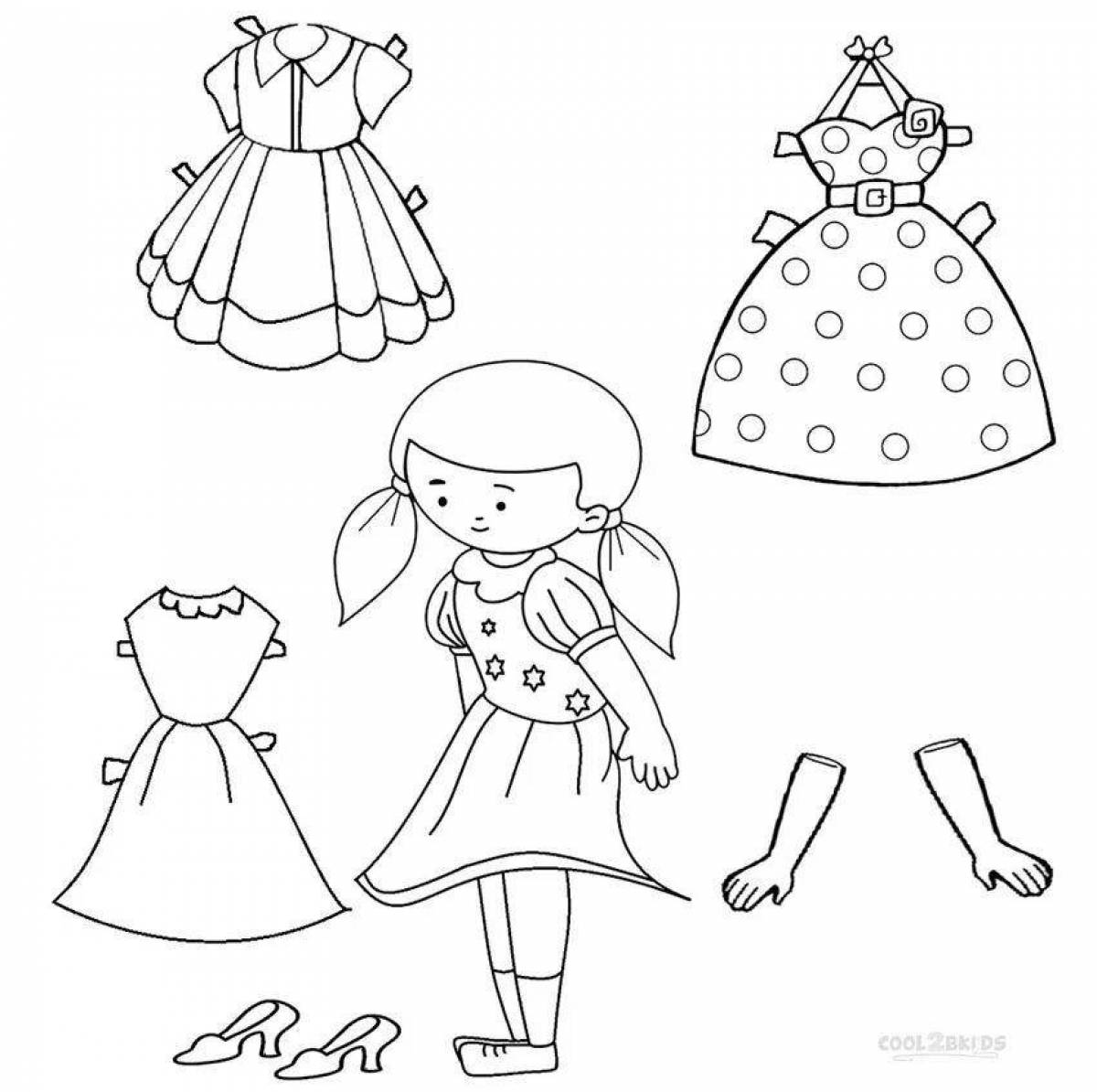 Раскраска платье для куклы