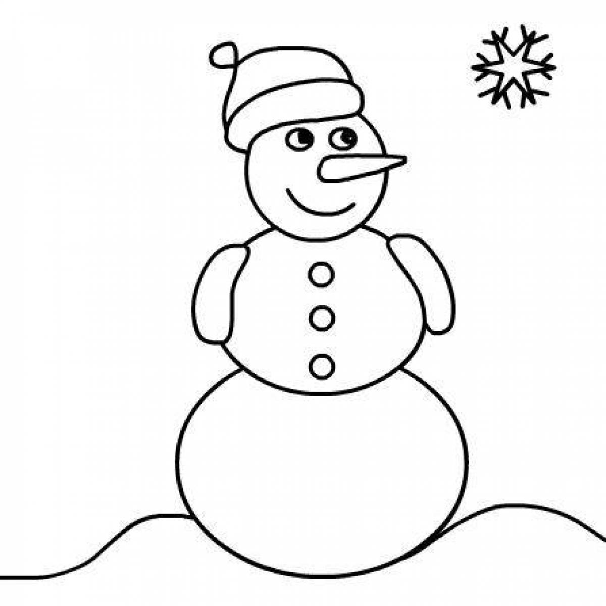 Снеговик нарисованный в паинте