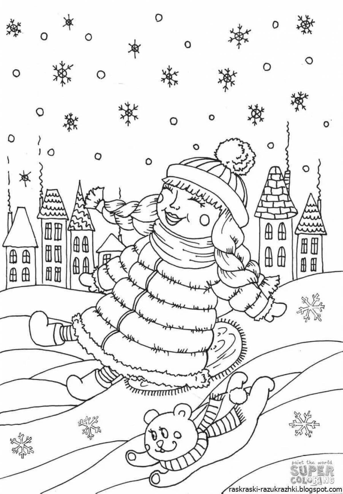 Colorful january coloring book for kids