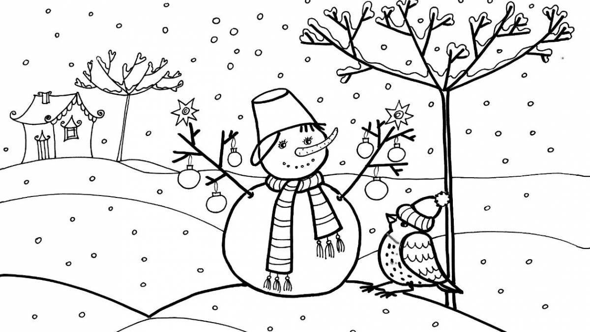 Playful january coloring book for kids