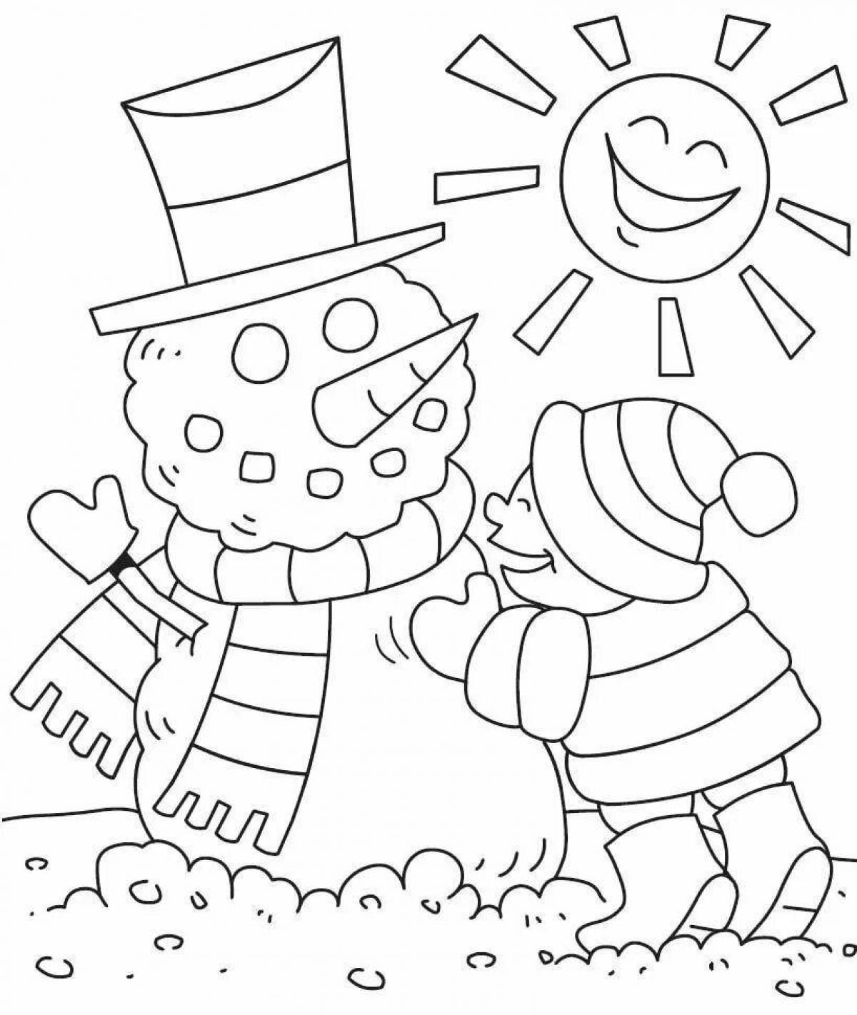 Glitter january coloring book for kids