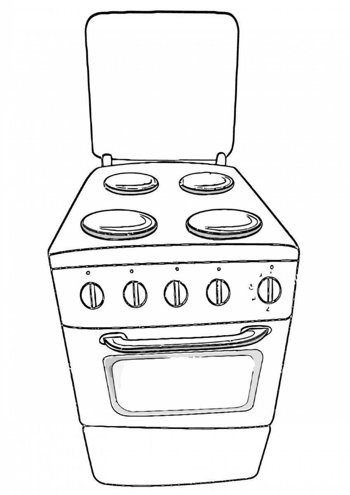 Humorous coloring house appliances for preschoolers