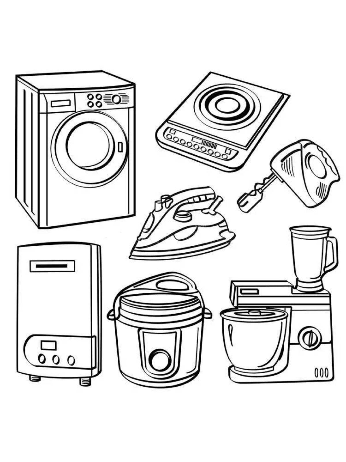 Wonderful Coloring Household Appliances for Toddlers