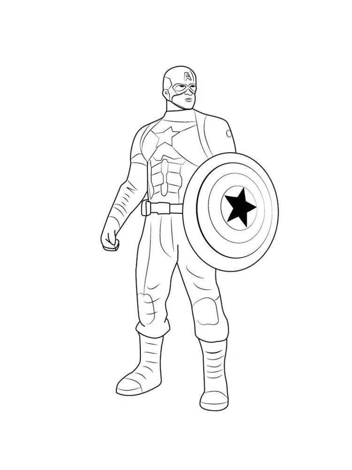 Captain America bright coloring for kids