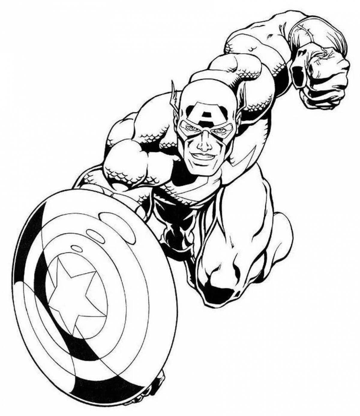 Brave captain america coloring pages for kids