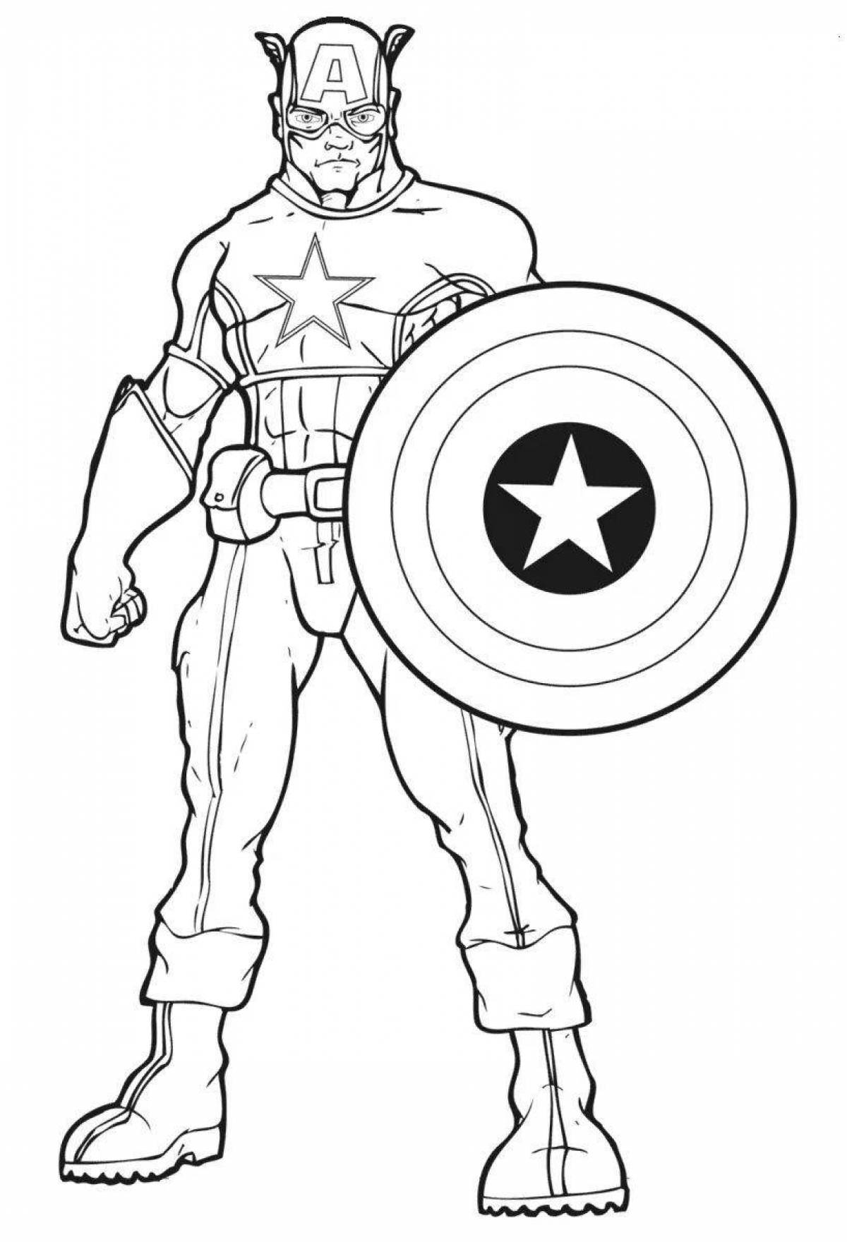 Amazing captain america coloring page for kids