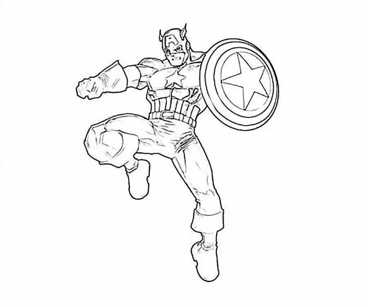 Amazing captain america coloring page for kids