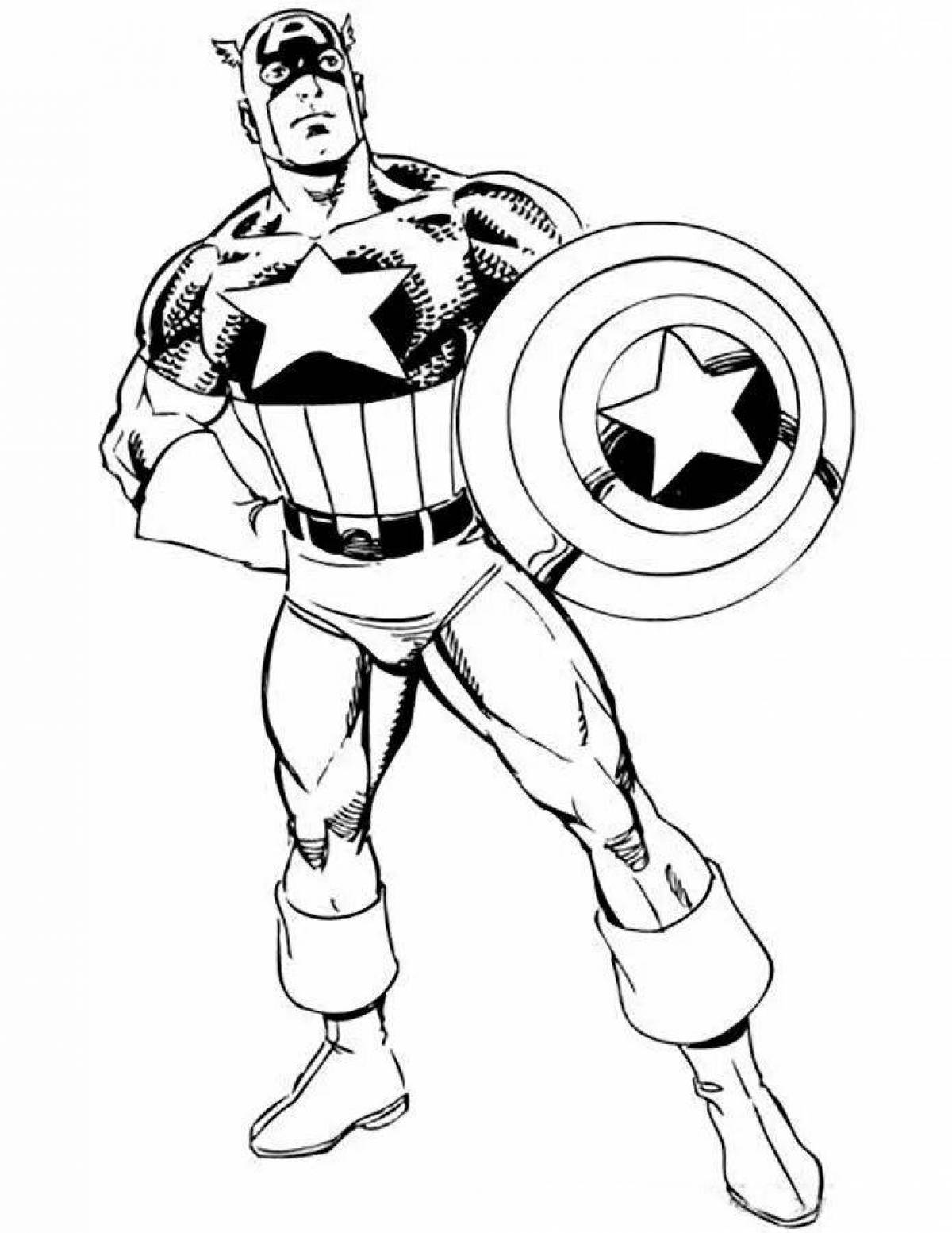 Glorious captain america coloring pages for kids