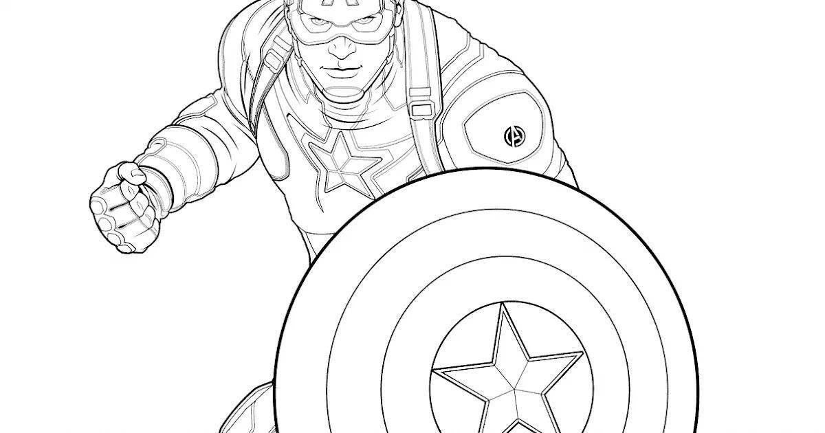 Great coloring book captain america for kids