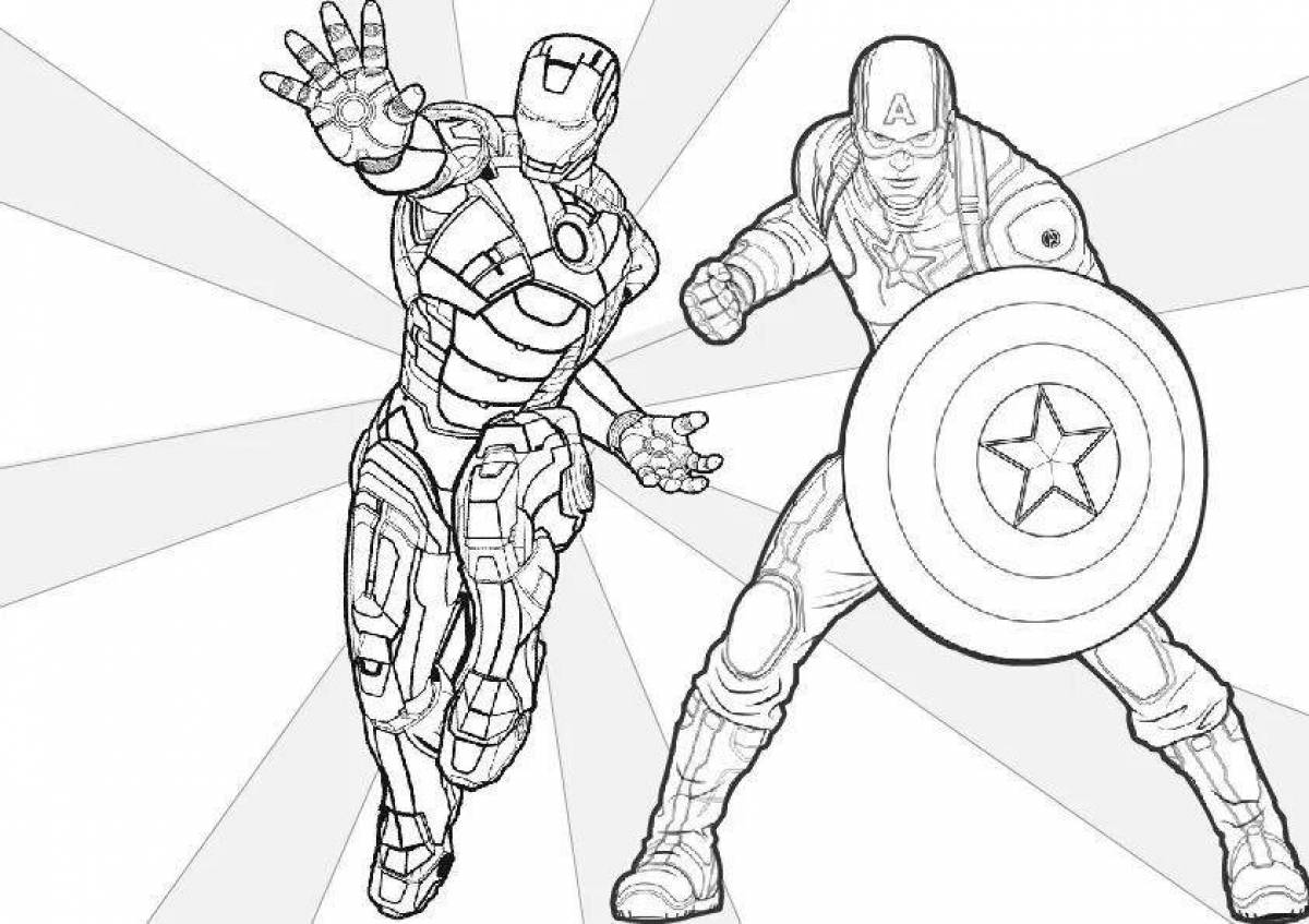 Charming captain america coloring book for kids