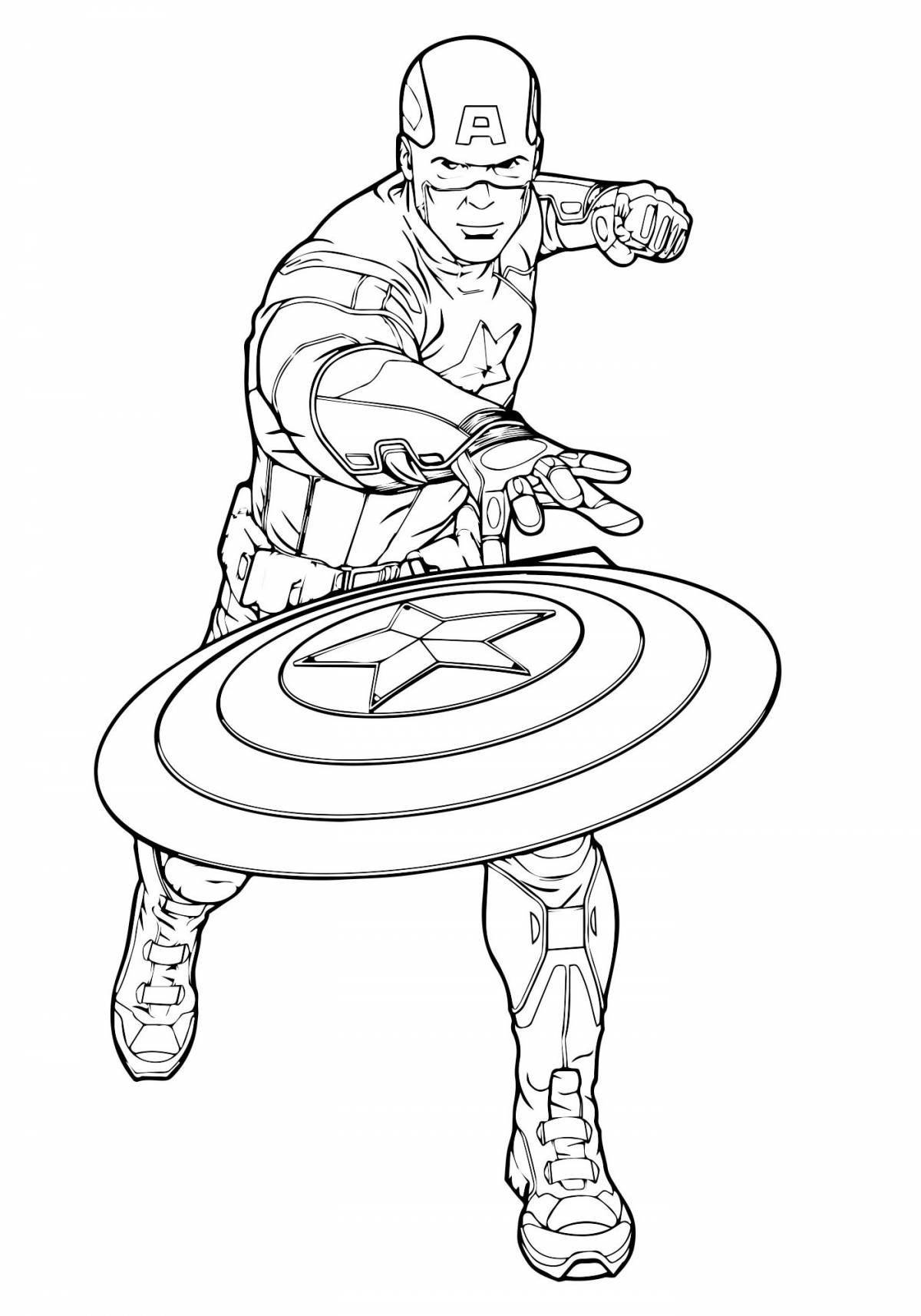 Playful captain america coloring page for kids