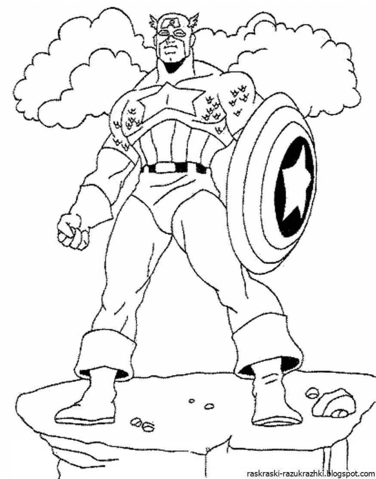Charming captain america coloring pages for kids