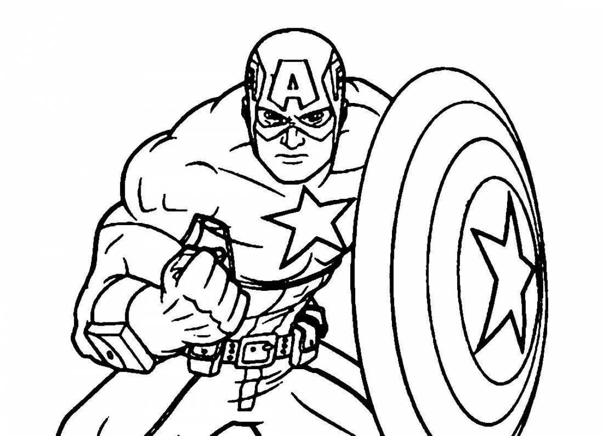 Charming captain america coloring page for kids