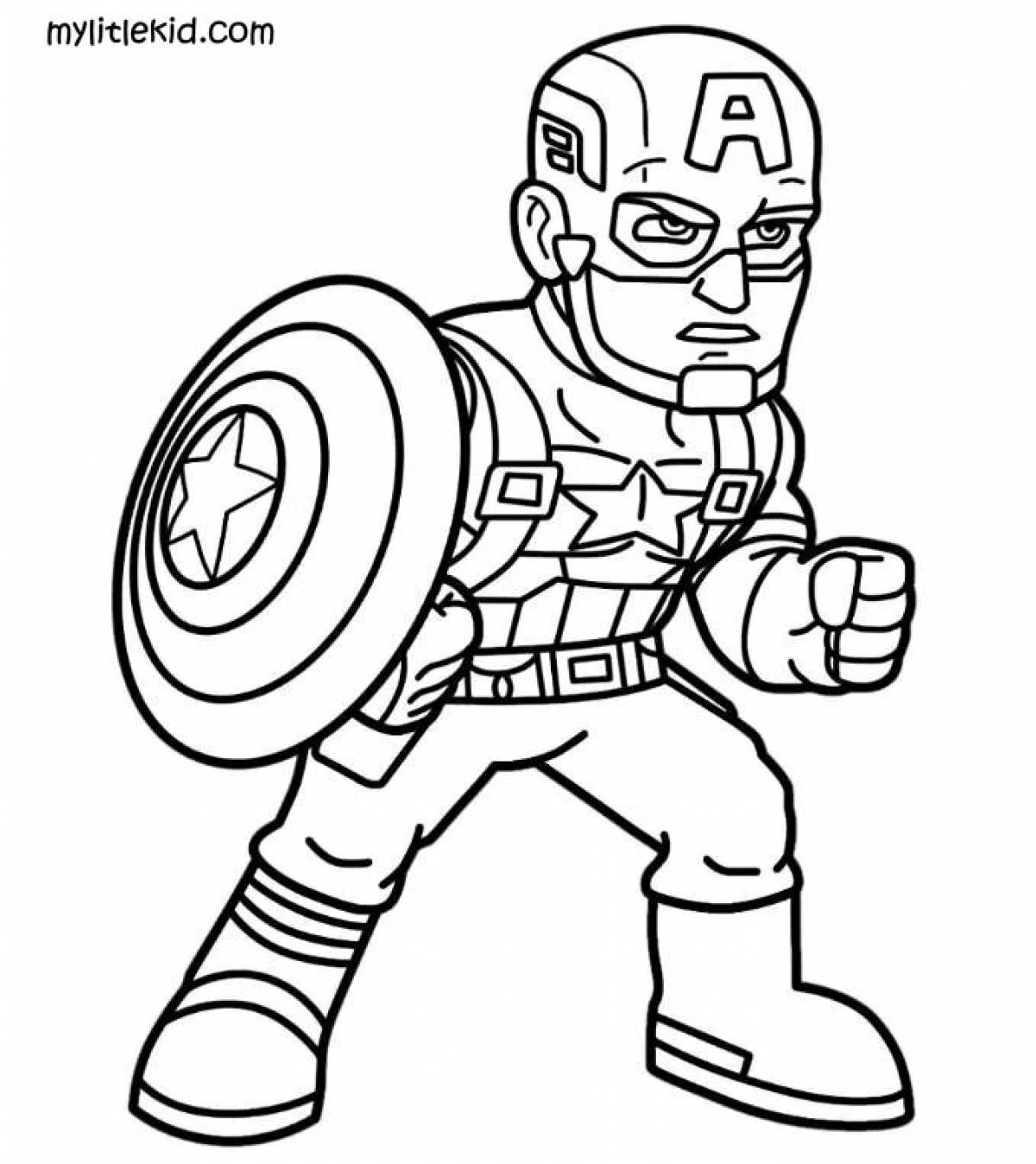 Captain america creative coloring for kids