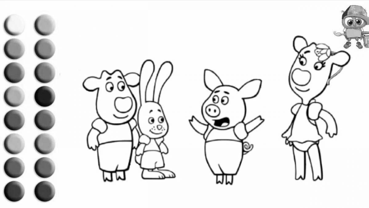 Coloring pages for kids bright orange cow
