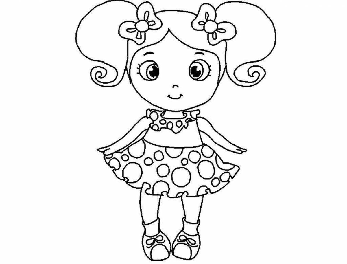Fun doll coloring for 2-3 year olds
