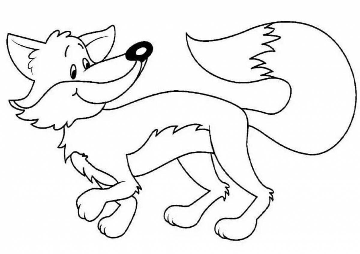 Energetic fox coloring