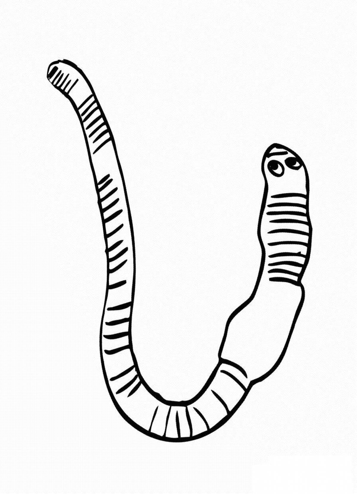Lovely bridge worm coloring page