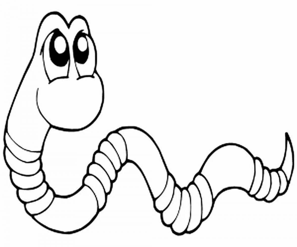 Увлекательная страница раскраски мостового червя