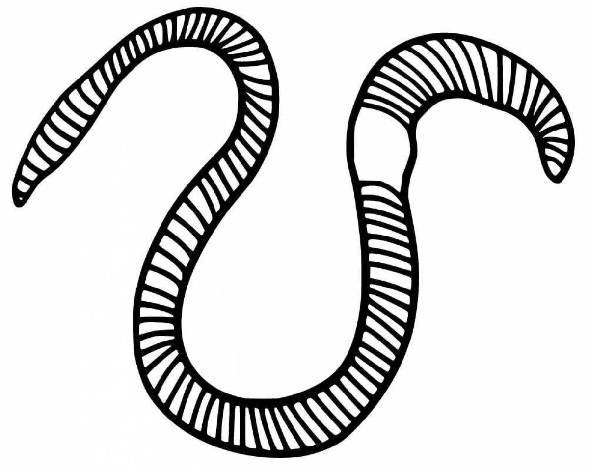 Coloring page spectacular bridge worm