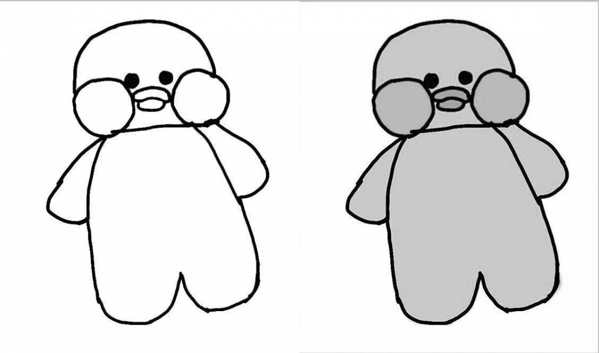 Coloring page nice duck fanfan