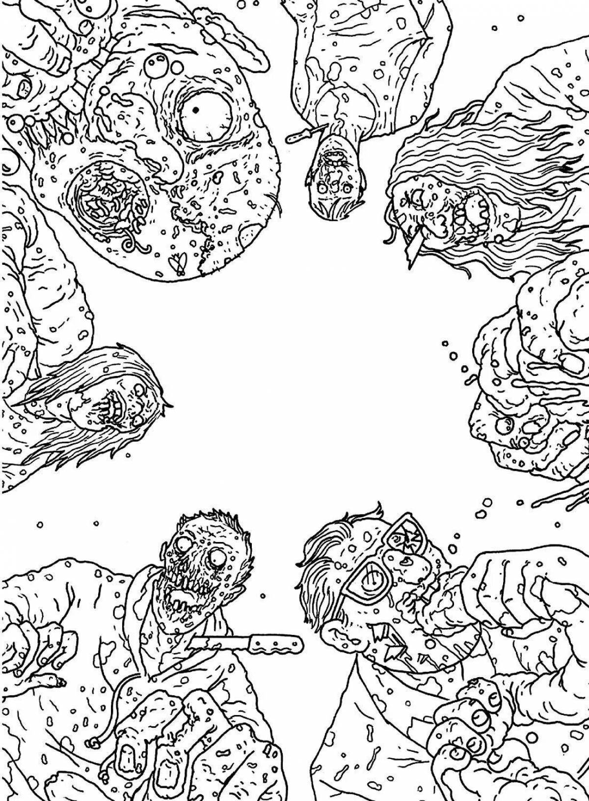 Photo Ghoulish zombie apocalypse coloring book