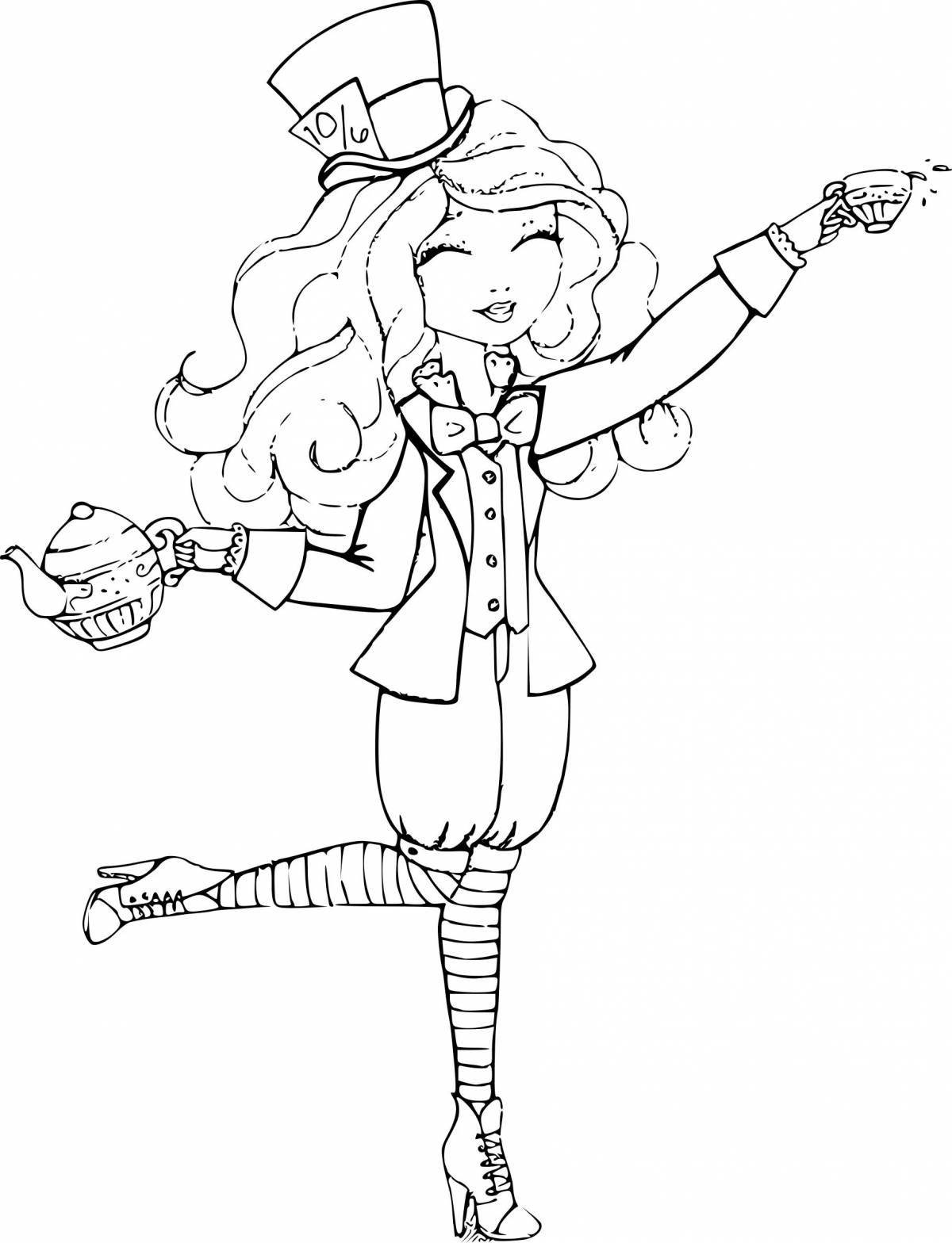Coloring page funny poppy doll