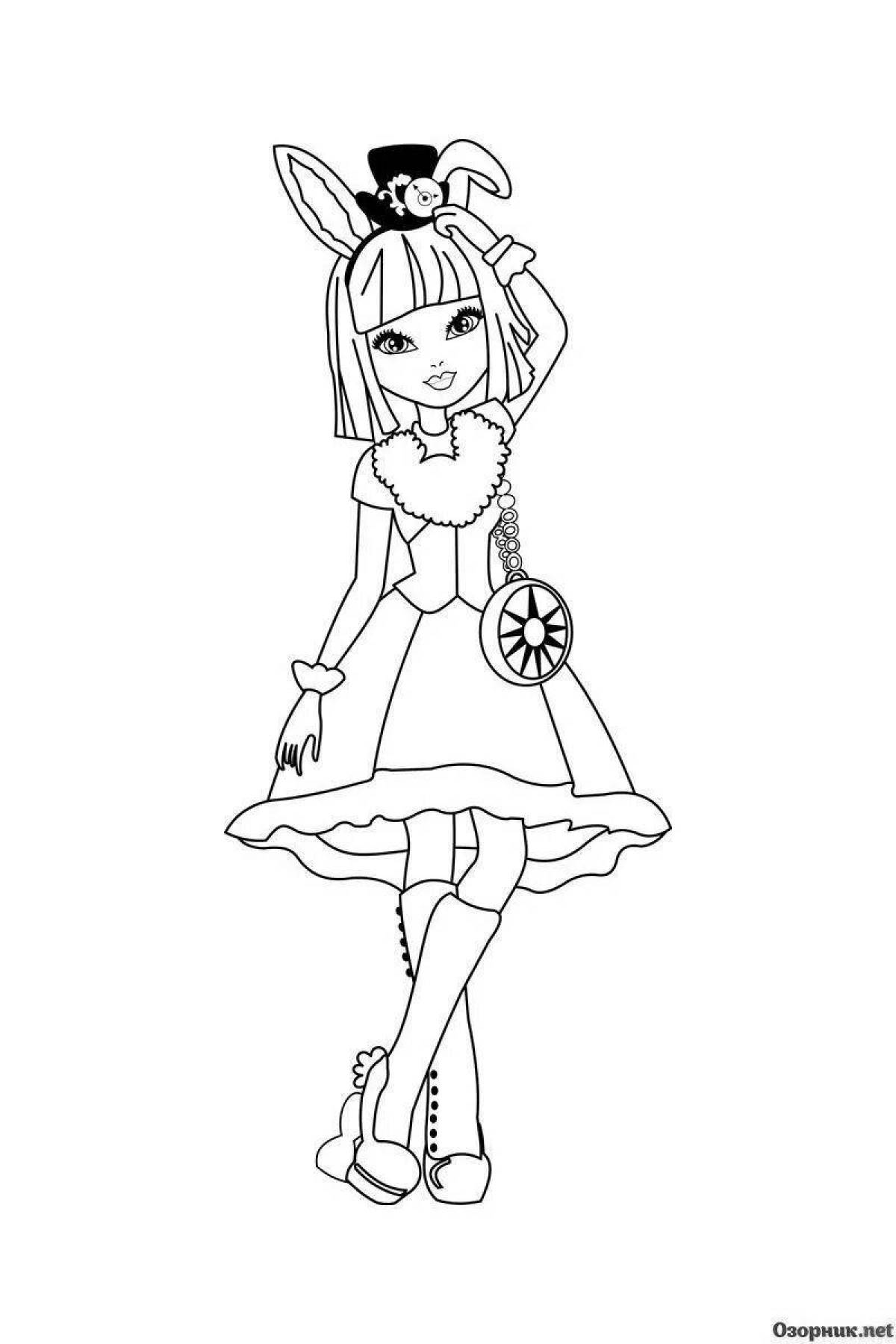 Coloring page playful poppy doll