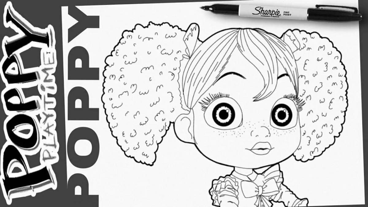 Coloring cute poppy doll