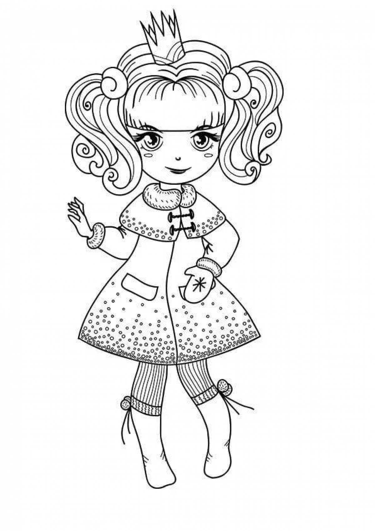 Coloring page joyful poppy doll